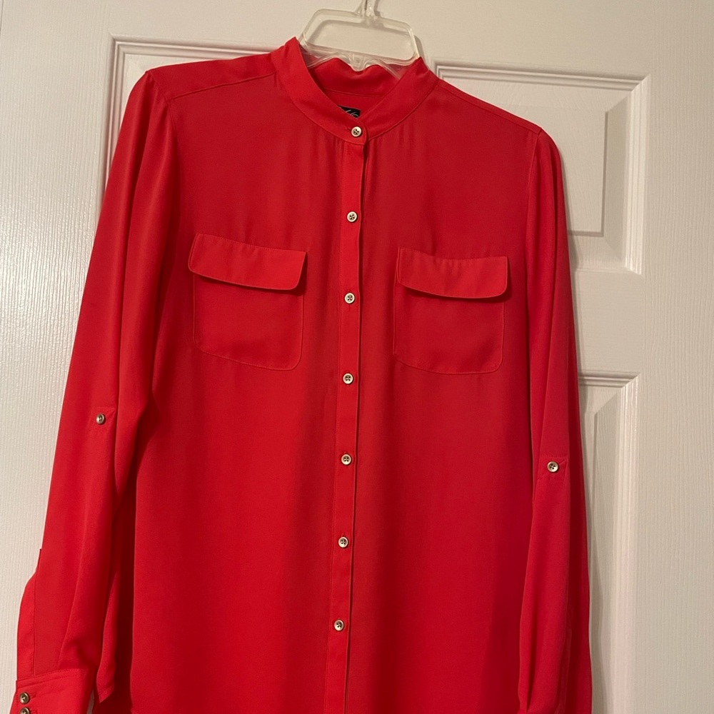 Lord and Taylor coral blouse- like new!